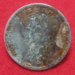 Alternative view of HALF RUPEE SILVER COIN GEORGE V 1926 CALCUTTA MINT