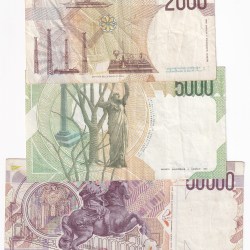 Alternative view of ITALY 5 DIFFERENT DENOMINATION RARE (5 NOTE SET )