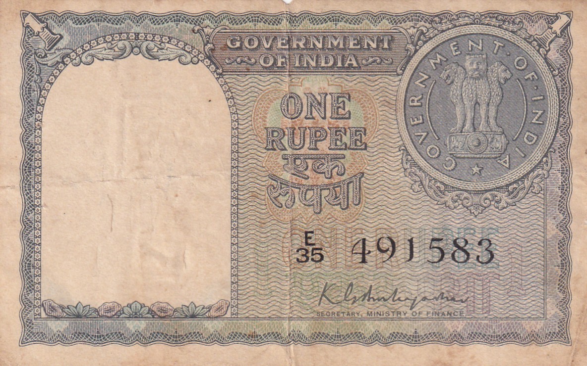 A-3 K.G AMBEGAONKAR ONE RUPEES GREEN NOTE