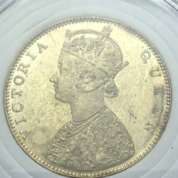 British India Victoria One Rupee 1862 Five Pannel Silver Coin Bunc