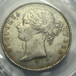 British India Victoria One Rupee Divided Legend 1840 WWS Silver Coin High Grade Rare