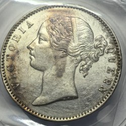 British India Victoria One Rupee Divided Legend 1840 WWR Silver Coin High Grade Rare