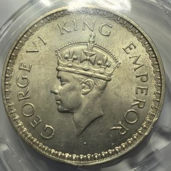 George VI One Rupee 1943 Silver Coin Unc Rare