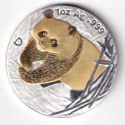 2001 BEING GAMES CHINA PANDA SILVER AND GOLD PLATED -NICE BU COIN # Z-1332