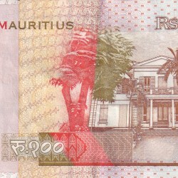Alternative view of MAURITIUS 100 RUPEES RARE NOTE