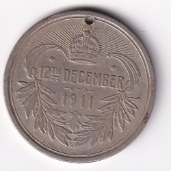 Alternative view of India - British Medal - George V (1911) and Mary Coronation Durbar RARE MEDAL # Z-1342