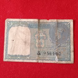 Rare Note One Rupee George Vi 1940 Year British India Note