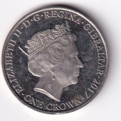 Alternative view of 2017 Gibraltar 1 Crown Coin - Platinum Wedding Queen Elizabeth & Prince Phillip #Z-1352