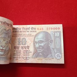 Alternative view of Ten Rs Old Rare Gandhi Bundle Governor Raghuraman Rajan Gem Unc Condition 2014 Year 379001