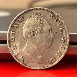 Rare One Rupee 1835 Plain Neck Silver Coin of King William IV Collectible Coins of East India Company Silver 11.66 Gram