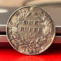 Alternative view of Rare One Rupee 1835 Plain Neck Silver Coin of King William IV Collectible Coins of East India Company Silver 11.66 Gram