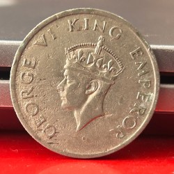 Alternative view of Half Rupee 1946 George Vi King Emperor British India Coinage Single Coin Randomly Given