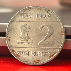 Alternative view of 2 Rupee LOUIS BRAILLE 1809-2009 Hyderabad Mint Commemorative Coin