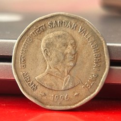 2 Rupee Sardar Vallabh Bhai Patel 1996 Bombay Mint Commemorative Coin