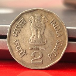 Alternative view of 2 Rupee Sardar Vallabh Bhai Patel 1996 Bombay Mint Commemorative Coin
