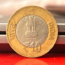 Alternative view of 10 Rupees of 2015 - Mahatma Gandhi Return from South Africa - Centenary Commemoration - Noida Mint Commemorative Coin