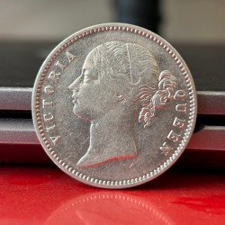 Alternative view of Top Grade One Rupee 1840 Silver Coin of Divided Legend Queen Victoria British India Coinage