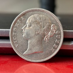 Alternative view of Top Grade One Rupee 1840 Silver Coin of Divided Legend Queen Victoria British India Coinage