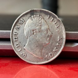 Alternative view of Rare One Rupee 1835 Plain Neck Silver Coin of King William IV Collectible Coins of East India Company Silver 11.66 Gram