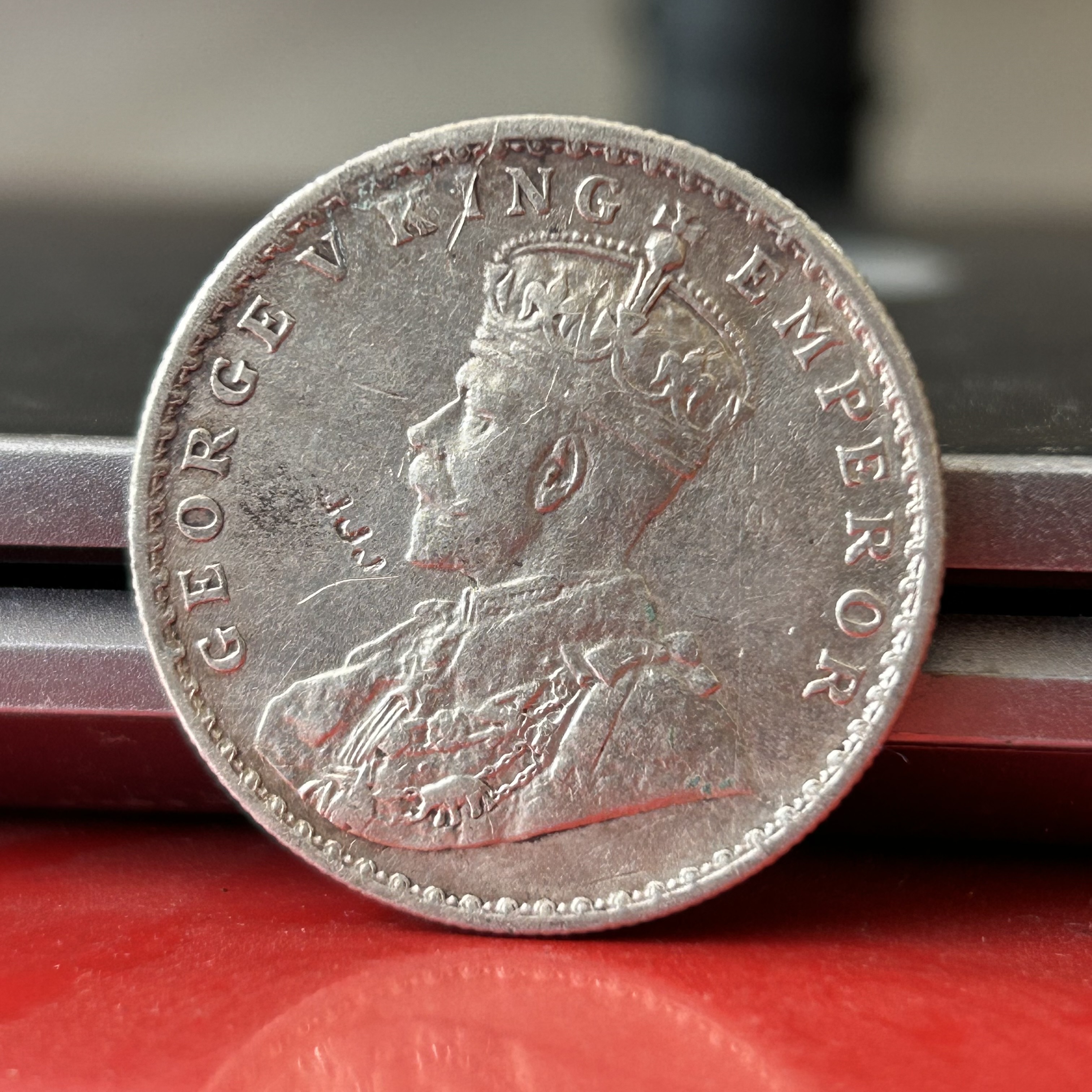 Rare 1916 One Rupee of George V King Emperor Calcutta Mint Silver 11.66 Gram British India Coin Same as per shown given - Image 2