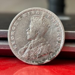 Alternative view of Rare 1918 One Rupee of George V King Emperor Calcutta Mint Silver 11.66 Gram British India Coin Same as per shown given