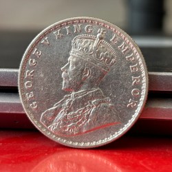 Alternative view of Rare 1918 One Rupee of George V King Emperor Bombay Mint Silver 11.66 Gram British India Coin Same as per shown given