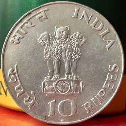 Alternative view of Dam Cheap Sale ❤️😍🤑 India's First 10 Rupee Silver Coin of Commemorative issue Centennial Mahatma Gandhi's Birth Collectible Coin of Republic India Bombay Mint