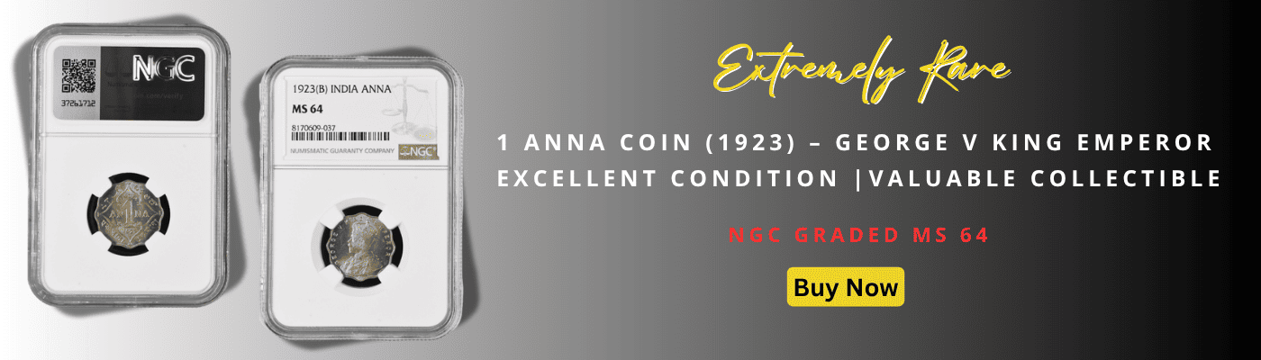 1 ANNA 1923 MS 64 GEORGE V KING EMPEROR COIN