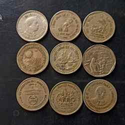 Alternative view of Republic India Denominaton 1₹ Set of 9 pieces of 9 different variety Metal copper nickel Same and similar piece available