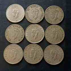 Alternative view of British India King and emperor George vi Denominaton 1/2₹ Year 1947 Same and similar piece available