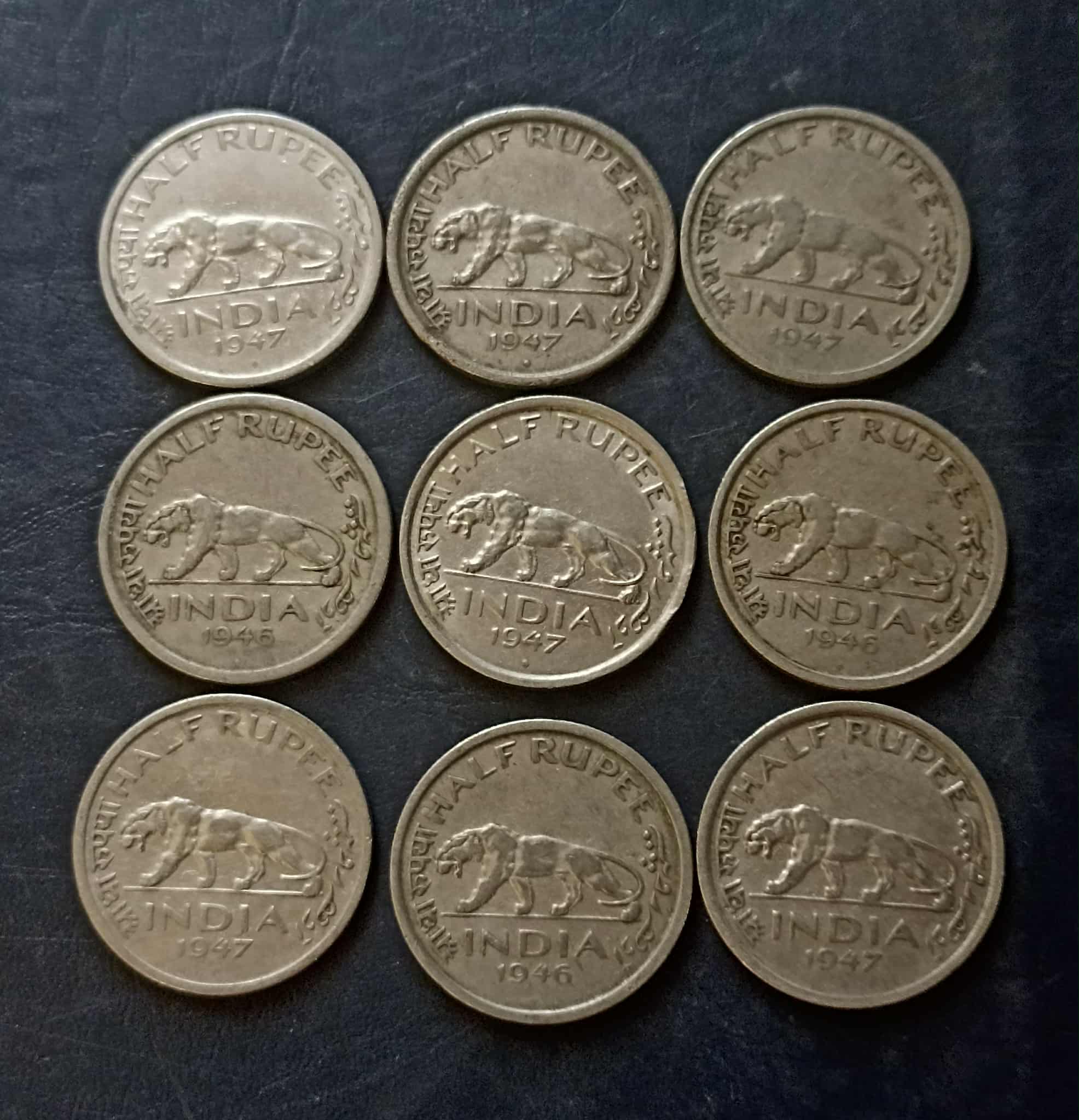 British India King and emperor George vi Denominaton 1/2₹ Year 1947 Same and similar piece available