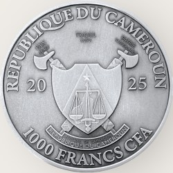 Alternative view of Lord Ram Vishnu’s 7th Incarnation Hindu God Series 2025 1 Oz 1000 Francs Cameroun Mintage only 108 Unique and Ultra Rare