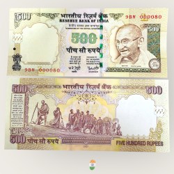 I25 Rs 500 India Banknote Signature Series Signed by Y V Reddy Inset L 2007 Issue UNC Unique and Rare