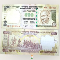 I37 Rs 500 India Banknote Signature Series Signed by Subharao Inset L 2010 Issue UNC Unique and Rare