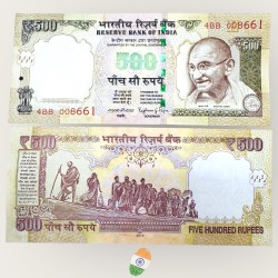 I60 Rs 500 India Banknote Signature Series Signed by Raghuram Rajan Inset E 2015 Telescopic Issue UNC Unique and Rare