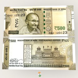 I85 Rs 500 India Banknote Signature Series Signed by Urjit Patel Inset M 2018 Issue UNC Unique and Rare