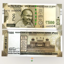 I96 Rs 500 India Banknote Signature Series Signed by Shaktikant Das Inset R 2020 Issue UNC Unique and Rare