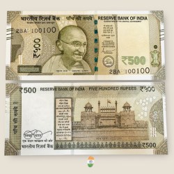 I99 Rs 500 India Banknote Signature Series Signed by Shaktikant Das Inset B 2021 Issue UNC Unique and Rare