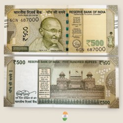 I109 Rs 500 India Banknote Signature Series Signed by Shaktikant Das Inset U 2021 Issue UNC Unique and Rare