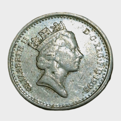 Alternative view of GREAT BRITAIN Cu/Ni 5 PENCE Year 1995 "CROWNED THISTLE" Queen ELIZABETH-II in High Collectable Grade.