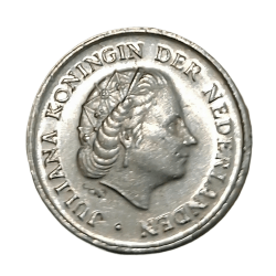 Alternative view of NETHERLANDS Nickel 10 CENTS Year 1997 JULIANA KONINGIN in High UNC Grade.