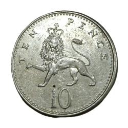 Alternative view of GREAT BRITAIN Cu/Ni TEN PENCE Year 1992 and 2003 Queen ELIZABETH-II "Young & Mature" Portraits SET 2 Coins **SCARE** High Collectable Grades.