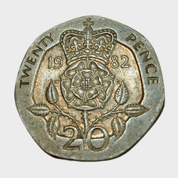 Alternative view of GREAT BRITAIN Cu/Ni 20 PENCE Years 1982/1990/1999 Queen ELIZABETH-II Three Different Varieties SET 3 Coins **RARE** Collectable Grades.