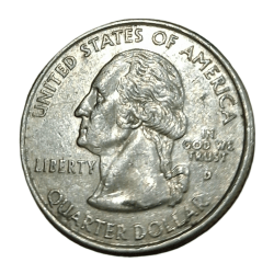 Alternative view of UNITED STATES OF AMERICA Cu/Ni COMMEMORATIVE Issue ONE QUARTER DOLLAR Year 2005 on West Virginia **SCARE** High AUNC Grade.