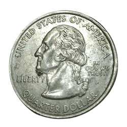 Alternative view of UNITED STATES OF AMERICA Cu/Ni COMMEMORATIVE Issue ONE QUARTER DOLLAR Year 2006 on North Dakota **SCARE** High AUNC Grade.