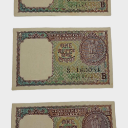 One Rupee Old Issue Sign S.BHOOTLINGAM Year 1965 Serially 3 Notes "0" Prefix **RARE** UNC Grades.