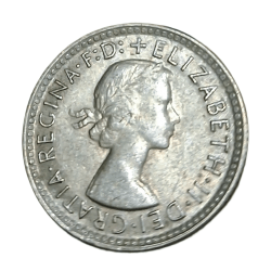 Alternative view of AUSTRALIA Silver SIX PENCE Year 1961 Queen ELIZABETH-II in High Collectable Grade.