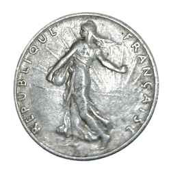 Alternative view of FRANCE Silver 50 CENTIMES Year 1917 LIBERTE, EGALITE, FRATERNITE **RARE** High Collectable Grade.