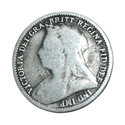Alternative view of Great Britain UNITED KINGDOM Silver THREE PENCE Year 1897 Queen VICTORIA DEI GRATIA Weight= 1.42g **V.RARE** Collectable Grade.