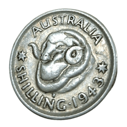 AUSTRALIA Silver SHILLINGS Year 1943 King GEORGE-VI in High Collectable Grade.
